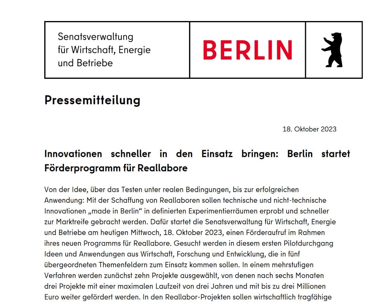 Berliner Reallabore: Wertschöpfung durch Innovation im Quartier