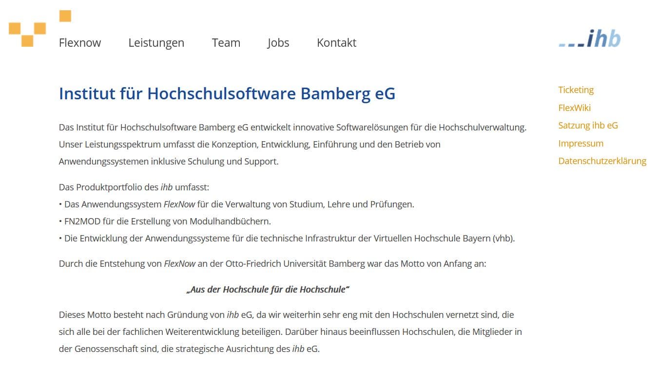 ihb - Institut für Hochschulsoftware Bamberg eG