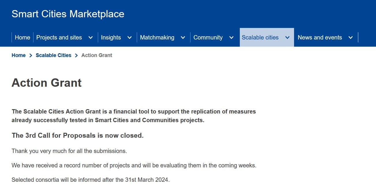 EU Action Grant Scalable Cities